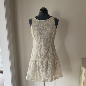 Banana Republic Cream Floral Mini Dress